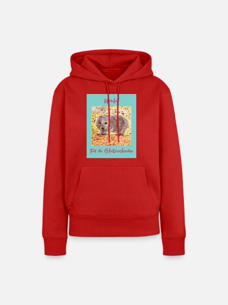 Wombat Schutzsuchende Illustration - Frauen Premium Bio Hoodie - Rot