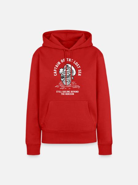 Captain Of The Lost Sea Pirat Skull Geschenk - Frauen Premium Bio Hoodie - Rot