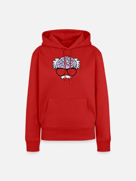 Gehirn eines Professors - Frauen Premium Bio Hoodie - Rot