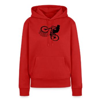 Roue roue - Sweat à capuche Premium bio Femme - rouge - Devant - Julia (174cm)