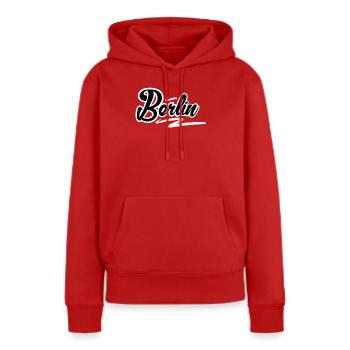 Berlin - Sweat à capuche Premium bio Femme - rouge - Devant - Julia (174cm)