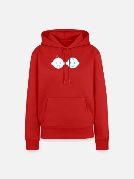 Baby Junge unser Mädchen - Frauen Premium Bio Hoodie - Rot