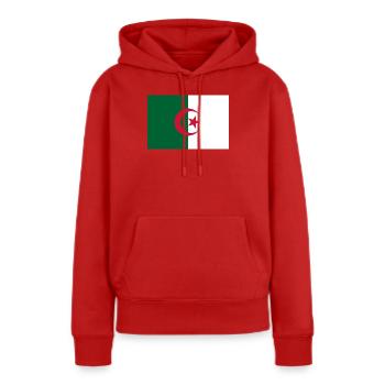 Aufkleber Flagge von Algerien Aufkleber Algerien Aufkleber - Frauen Premium Bio Hoodie - Rot - Vorne - Julia (174cm)