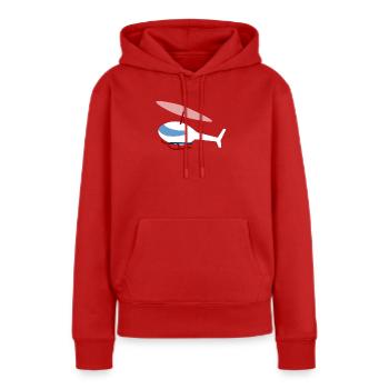 Hélicoptère blanc - Sweat à capuche Premium bio Femme - rouge - Devant - Julia (174cm)