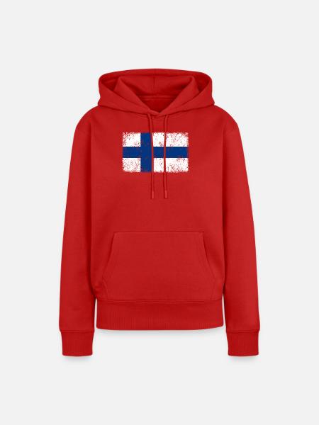 Finnland - Frauen Premium Bio Hoodie - Rot