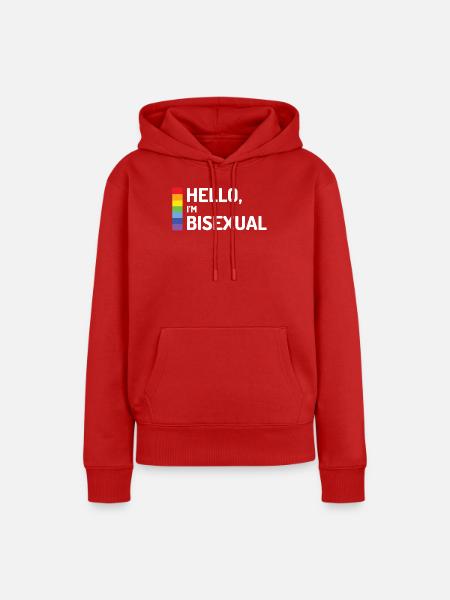 Hallo, ich bin bisexuell - Frauen Premium Bio Hoodie - Rot
