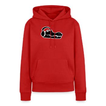Crocodile Sound - Sweat à capuche Premium bio Femme - rouge - Devant - Julia (174cm)