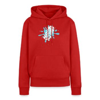Moin die Milch - Frauen Premium Bio Hoodie - Rot - Vorne - Julia (174cm)