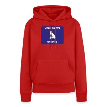 Clever wie ein Affe - Frauen Premium Bio Hoodie - Rot - Vorne - Julia (174cm)