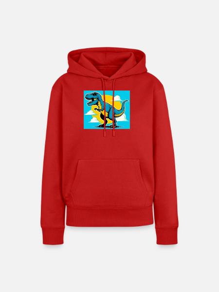 Dinosaurier - Frauen Premium Bio Hoodie - Rot