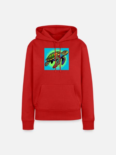 Schildkröte - Frauen Premium Bio Hoodie - Rot