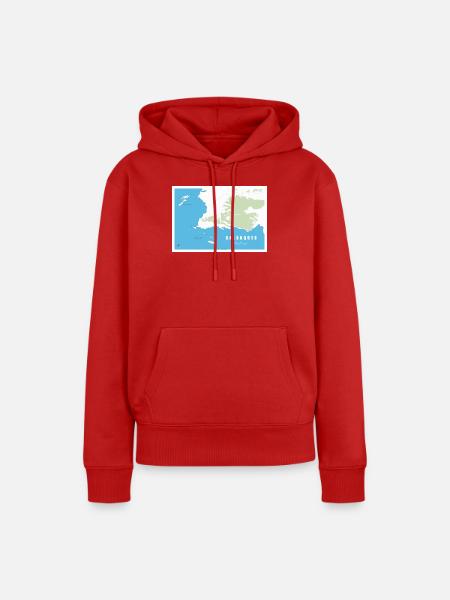 Carte_calanques_design_Marseille_Cassis - Frauen Premium Bio Hoodie - Rot