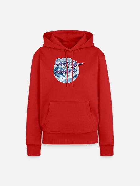 Winter, Berge, Schnee - Frauen Premium Bio Hoodie - Rot