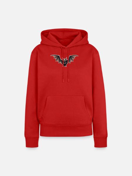 Fledermaus Nachtflug Emblem - Frauen Premium Bio Hoodie - Rot