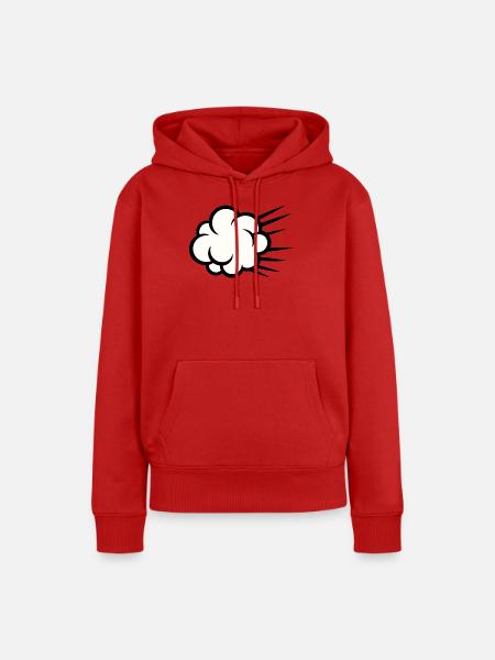 Wolkenbruch Karikatur - Frauen Premium Bio Hoodie - Rot