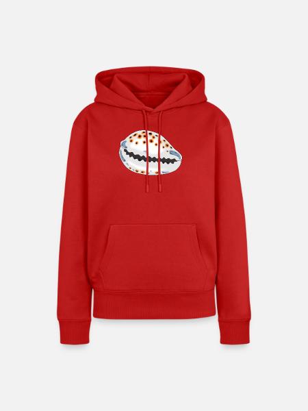 Muschel mit Punkten - Frauen Premium Bio Hoodie - Rot