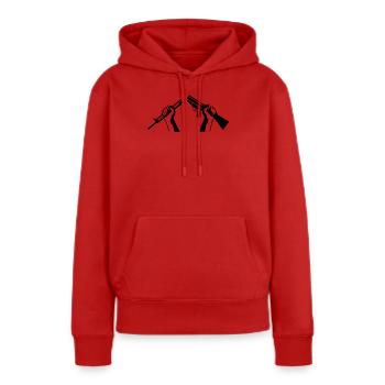 Zerbrochenes Gewehr - Friedenssymbol - Frauen Premium Bio Hoodie - Rot - Vorne - Julia (174cm)