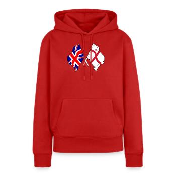 City of London & Great Britain Flaggen - Frauen Premium Bio Hoodie - Rot - Vorne - Julia (174cm)