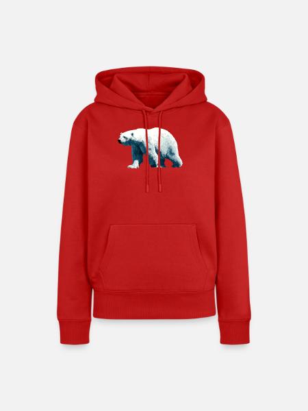 Polar Bär Eisbär - Frauen Premium Bio Hoodie - Rot