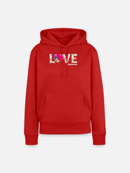 Hawaiian Ukulele Uke Love - Frauen Premium Bio Hoodie - Rot