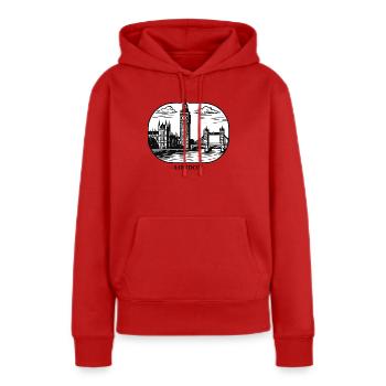 Style de la ligne de Londres : Big Ben et Tower Bridge - Sweat à capuche Premium bio Femme - rouge - Devant - Julia (174cm)