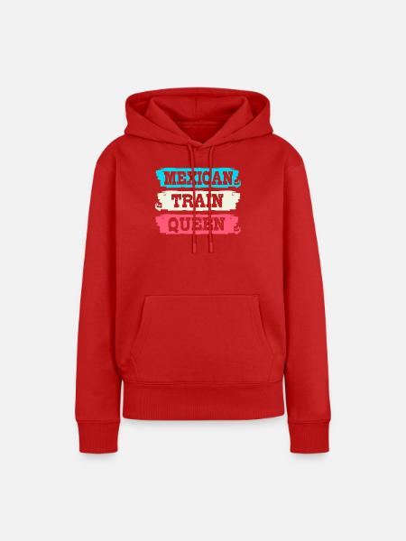 Domino Mexican Train - Frauen Premium Bio Hoodie - Rot