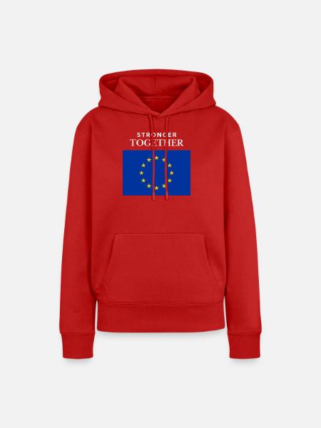 Gemeinsam Stark EU Flagge - Frauen Premium Bio Hoodie - Rot