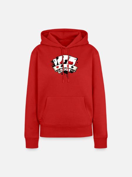 Poker Karten Symbolik Illustration  - Frauen Premium Bio Hoodie - Rot