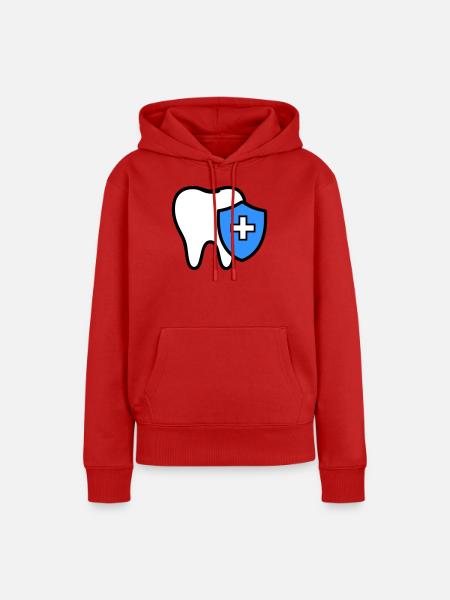 Zahn Symbol Zahnarzt - Frauen Premium Bio Hoodie - Rot