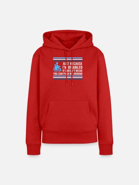Rollstuhl - Frauen Premium Bio Hoodie - Rot
