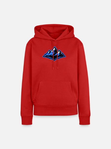 Berge Symbol Alpen - Frauen Premium Bio Hoodie - Rot