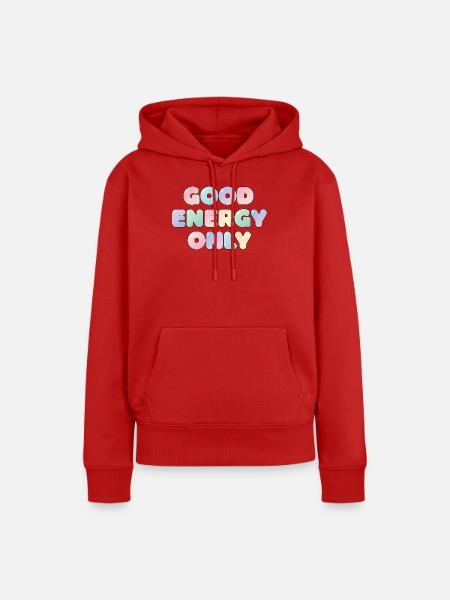 Good Energy Only Pastell Design - Frauen Premium Bio Hoodie - Rot