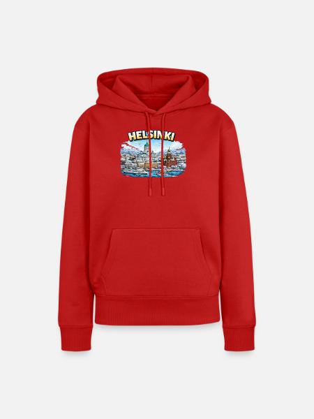 Helsinki Stadt - Frauen Premium Bio Hoodie - Rot