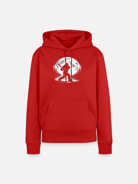 Bigfoot Baseball Spieler - Frauen Premium Bio Hoodie - Rot