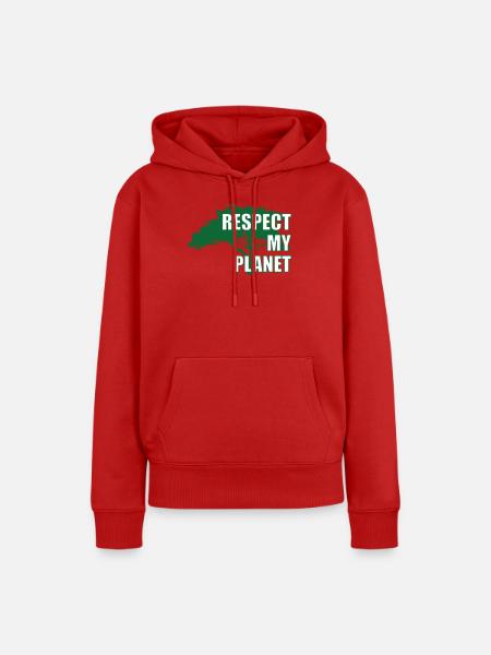 Green Warrior Wildniswald - Frauen Premium Bio Hoodie - Rot