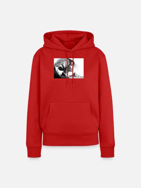 Naturverbunden - Frauen Premium Bio Hoodie - Rot