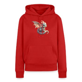 Kleiner süßer Drache - Frauen Premium Bio Hoodie - Rot - Vorne - Julia (174cm)