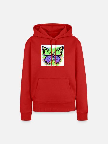 Schmetterling - Frauen Premium Bio Hoodie - Rot
