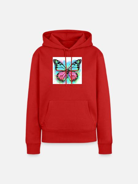 Schmetterling - Frauen Premium Bio Hoodie - Rot