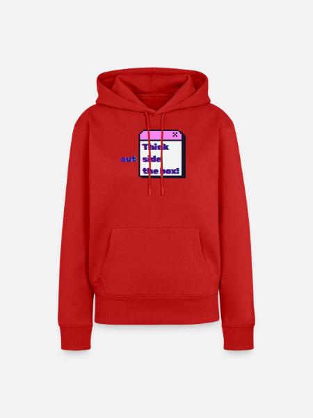 Think autside the box - Glitch - Frauen Premium Bio Hoodie - Rot