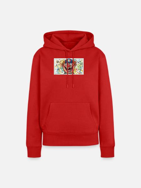 Mexiko Fußball-Clown im Farbwirbel - Frauen Premium Bio Hoodie - Rot