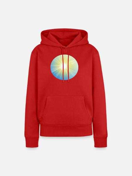 Sonnenstrahlen im Kreis - Frauen Premium Bio Hoodie - Rot