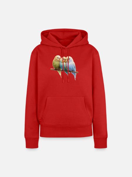 Wellensittiche  - Frauen Premium Bio Hoodie - Rot