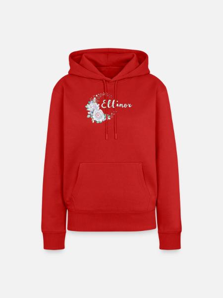 Ellinor Blumenkranz Wasserfarben - Frauen Premium Bio Hoodie - Rot