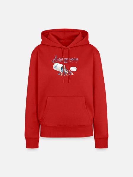 AnkerPillen Blaues Meeresbild - Frauen Premium Bio Hoodie - Rot