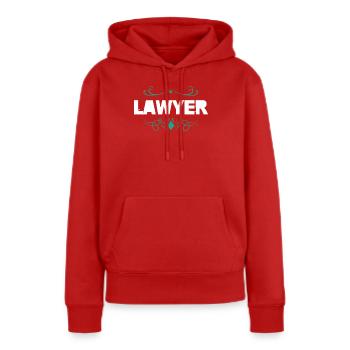 Logo d’avocat avec ornement - Sweat à capuche Premium bio Femme - rouge - Devant - Julia (174cm)