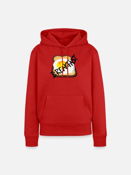 Toast mit Spiegelei Grafik - Frauen Premium Bio Hoodie - Rot