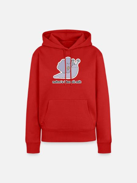 nehm's überall mit – Schnecke Meme - Frauen Premium Bio Hoodie - Rot