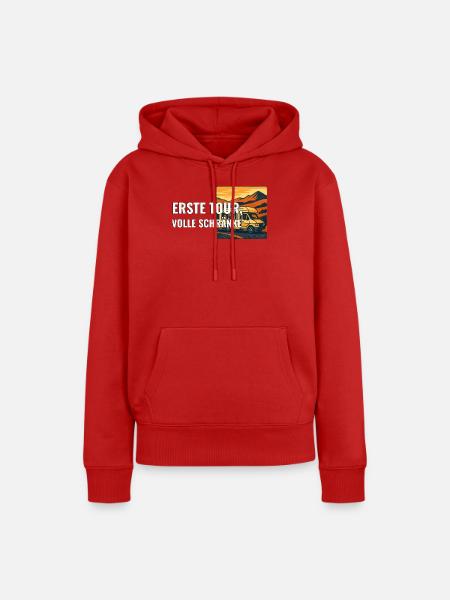 Erste Wohnmobilreise Geschenk für Anfänger - Frauen Premium Bio Hoodie - Rot
