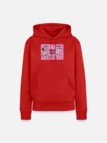 Vielfalt ist Stärke Herzdesign - Frauen Premium Bio Hoodie - Rot
